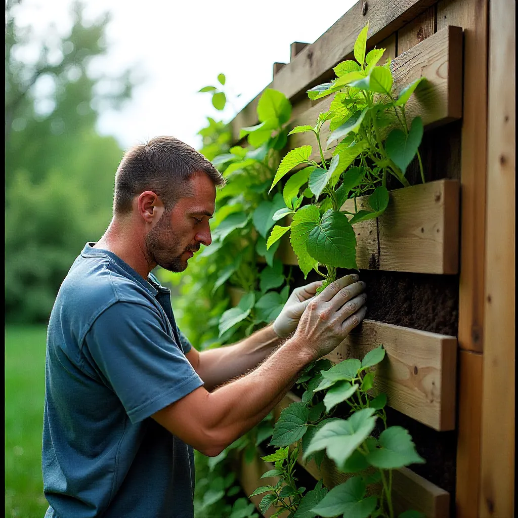 Professional installation of vertical garden