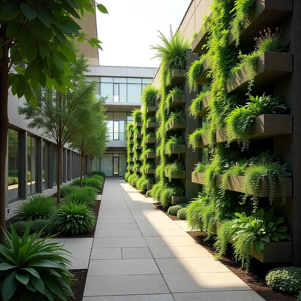 Institutional vertical garden installation